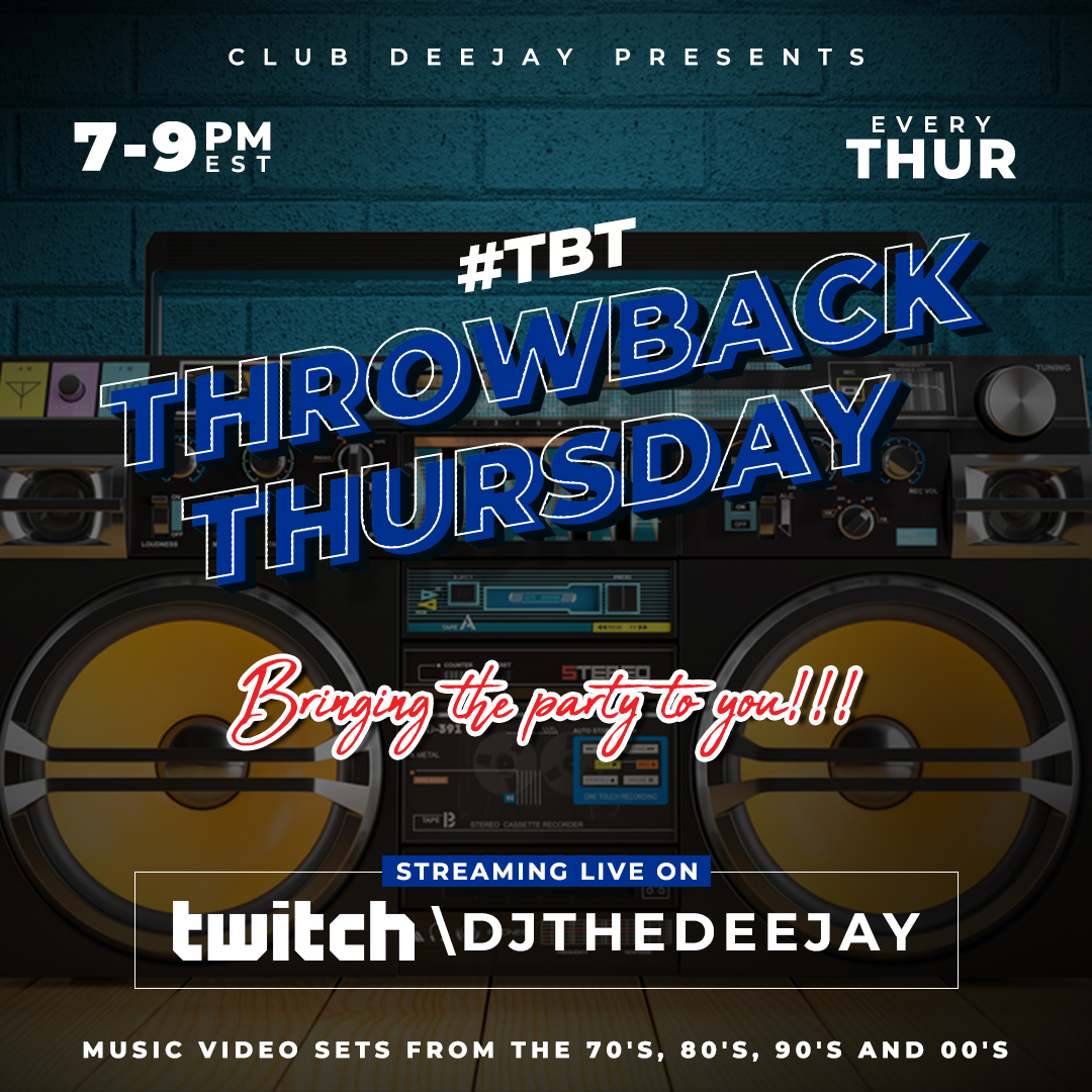 DJtheDeeJay's tweet photo. CLUB DEEJAY PRESENTS...⁠
⁠
#TBT - Throwback THURSDAYS⁠
⁠
https://t.co/0yLzhV4GD9⁠
⁠
Music video sets from the 70's, 80's, 90's, and 00's. https://t.co/RlSBl64Rbc