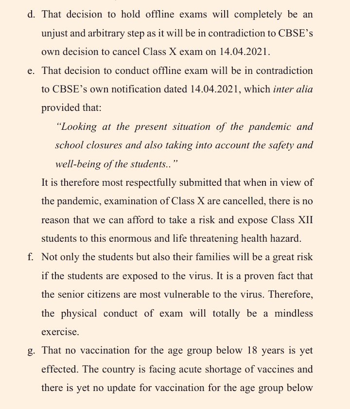 barandbench's tweet photo. Youth Bar Association files an intervention application in #SupremeCourt seeking to cancel class 12 board exams especially since it is in contradiction to CBSE's own decision to not conduct class 10 exams owing to #COVID19
@advocate_tanvi @AdvMamtaSharma @anubha1812 #cbse https://t.co/Cay8z4kvqm