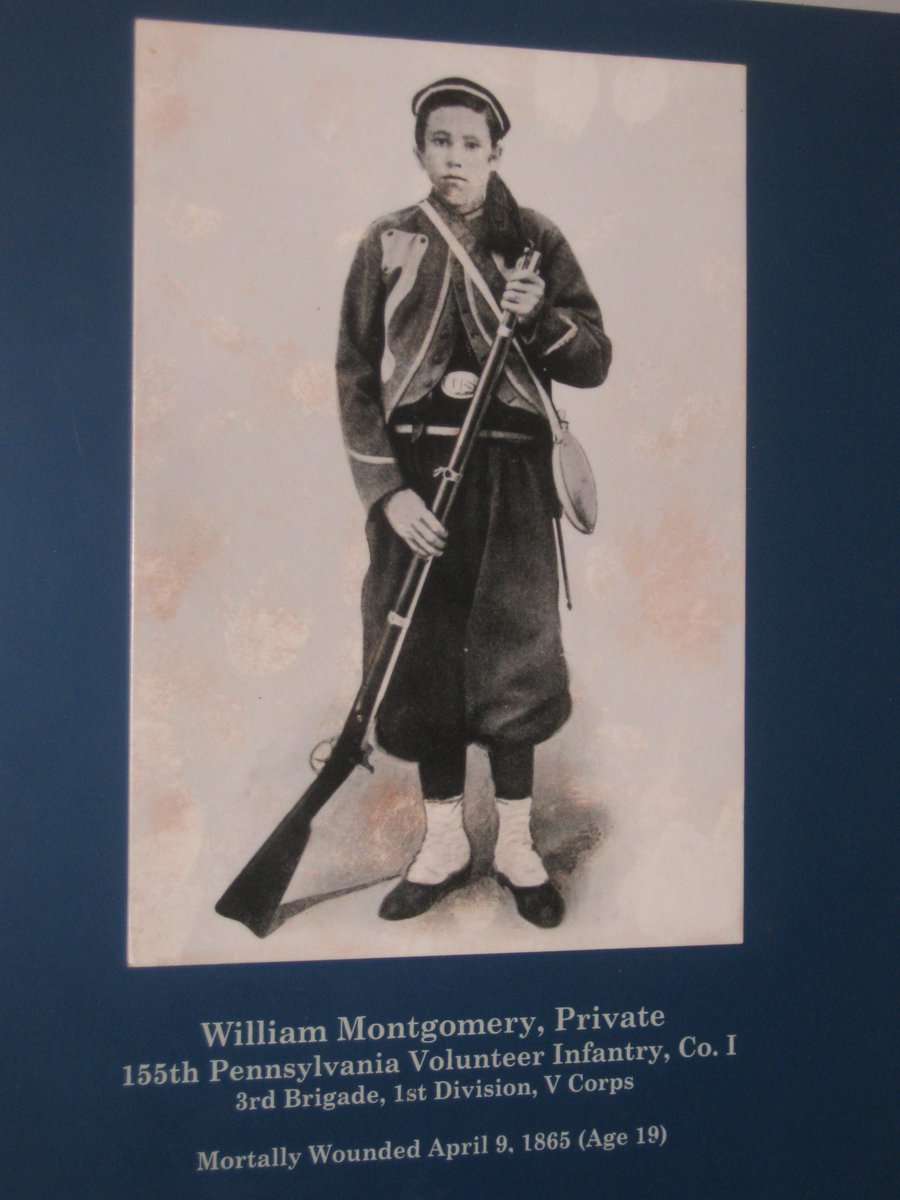 AppomattoxNPS's tweet photo. #DYK: William Montgomery of the 155th PA was mortally wounded on the morning of April 9, 1865 during the Battle of Appomattox CH. He died three weeks later, one of the last casualties, and was interred at Poplar Grove National Cemetery after the #CivilWar. #MemorialDay #APX156 https://t.co/U3W0u91W2b