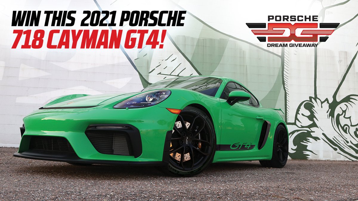 DreamGiveaway's tweet photo. The Porsche Dream Giveaway is back! Check out the 2021 Porsche Cayman GT4 you can enter to win and subscribe to us for more car videos at: https://t.co/OBfF8HIsx2
#Porschelife #Porsche #PorscheGT #PorscheCayman #PorscheDreamGiveaway #Cayman #PythonGreen https://t.co/elXqyMZ9w4