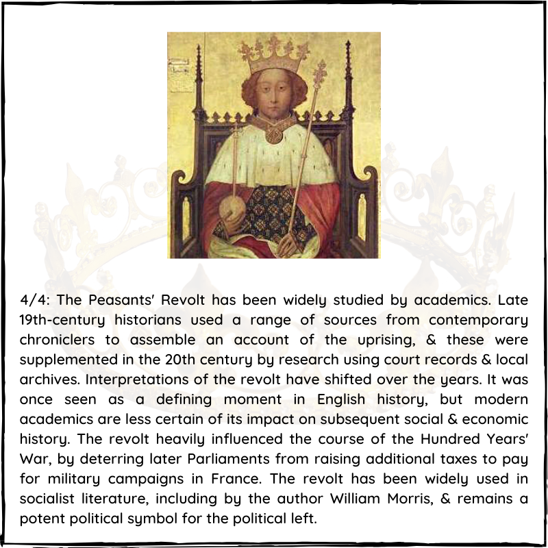 #otd 30 May 1381 – Beginning of the Peasants' Revolt in England.

The Peasants' Revolt, also named Wat Tyler's Rebellion or the Great Rising, was a major uprising across large parts of England in 1381.

#PeasantsRevolt #MedievalEngland #MedievalHistory #Hisory