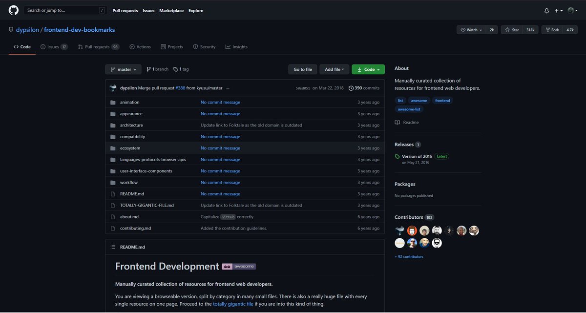 VladPasca5's tweet image. I just found this amazing GitHub repo👇
It's a manually curated collection of resources for Frontend Web Developers.
🔗github.com/dypsilon/front…