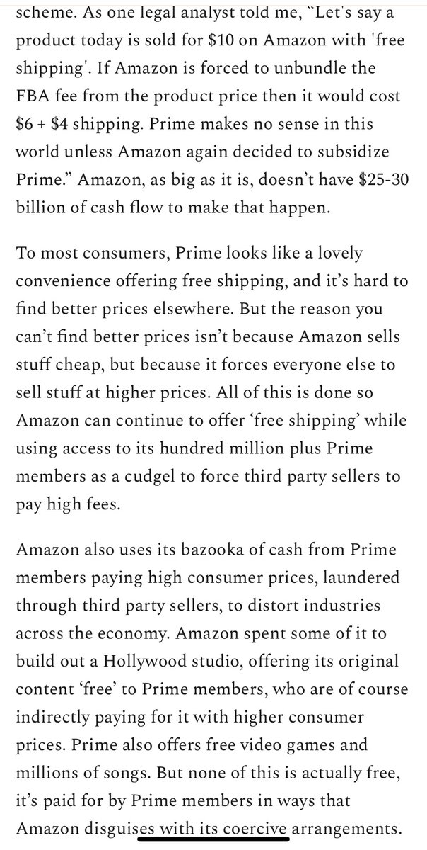 matthewstoller's tweet photo. Amazon Prime is a money laundering scheme to disguise economy-wide price gouging. https://t.co/m5JABHFREh https://t.co/INfS0yuNKv