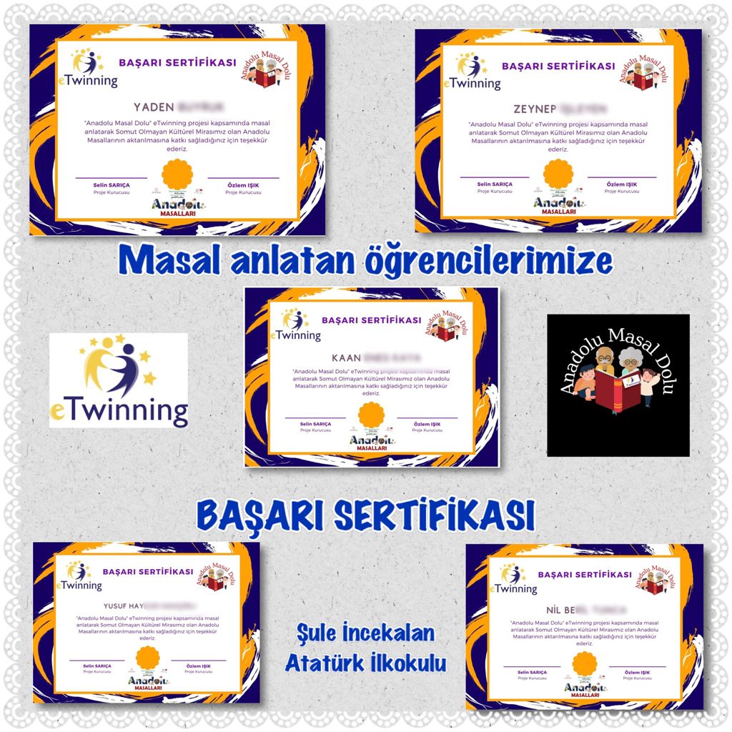 Kitap Okuyan Ayı masalını anlatan öğrencilerime kurucularımız Selin Sarıça ve Özlem Işık tarafından başarı sertifikası verildi. Çok teşekkür ederiz.<a href="/DoluMasal/">Anadolu Masal Dolu</a>