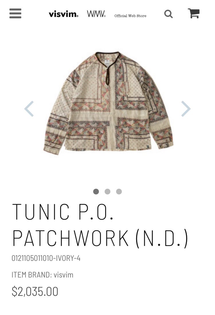 visvim TUNIC P.O. PATCHWORK (N.D.) シャツ