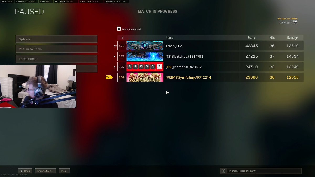 Symfuhny's tweet photo. NEW RECORD????
141 kills :) https://t.co/2JXWwExcYG