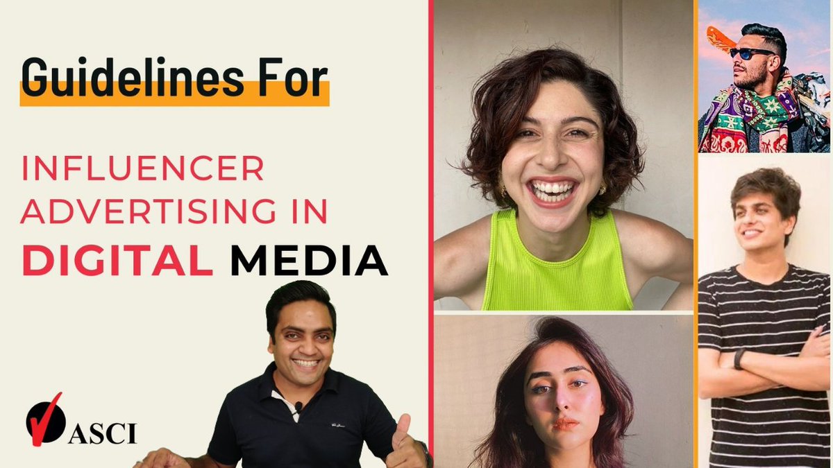 shahankushyt's tweet image. ASCI Guidelines for Influencer Advertising in Digital Media | ASCI issues final guidelines for influencer advertising on digital media

youtu.be/vhA3Bhi6Q3g

#asciguidelines #influencer #socialmediainfluencer #digitialinfluencer  #techwithankush @YTCreatorsIndia