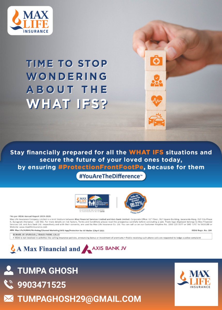 TumpaGh67471634's tweet photo. Stop wondering about "What Ifs" in your life and start planning your #ProtectionFrontFootPe with Max Life Insurance Plans today!
https://t.co/UWGw9tWZ3B https://t.co/TH53AweRjT