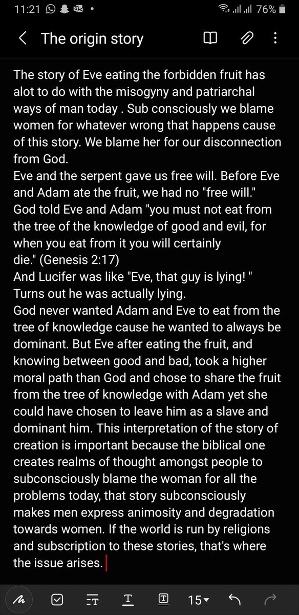 derrickdk2's tweet image. Y'all remember that time God lied to Adam and Eve that if they ate from the tree of knowledge, they would die and Lucifer was like "cap". Wild story but we must reinterpret these stories for they're harmful. 
#Evewasframed