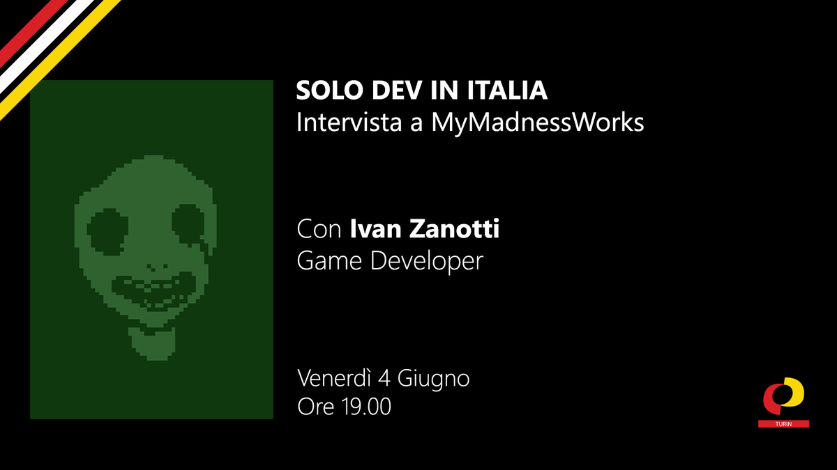 IGDATurin's tweet photo. Siete pronti? Abbiamo un altro episodio di Dev On Air in arrivo!

Venerdì prossimo, IGDA Turin ospiterà @MyMadnessWorks! Parleremo di solo dev, communities, e come creare videogiochi in solitaria in Italia! 

Trovate tutte le info qui sotto! #indiedev #gamedev #italiangamedev https://t.co/1IeSVHCXMz