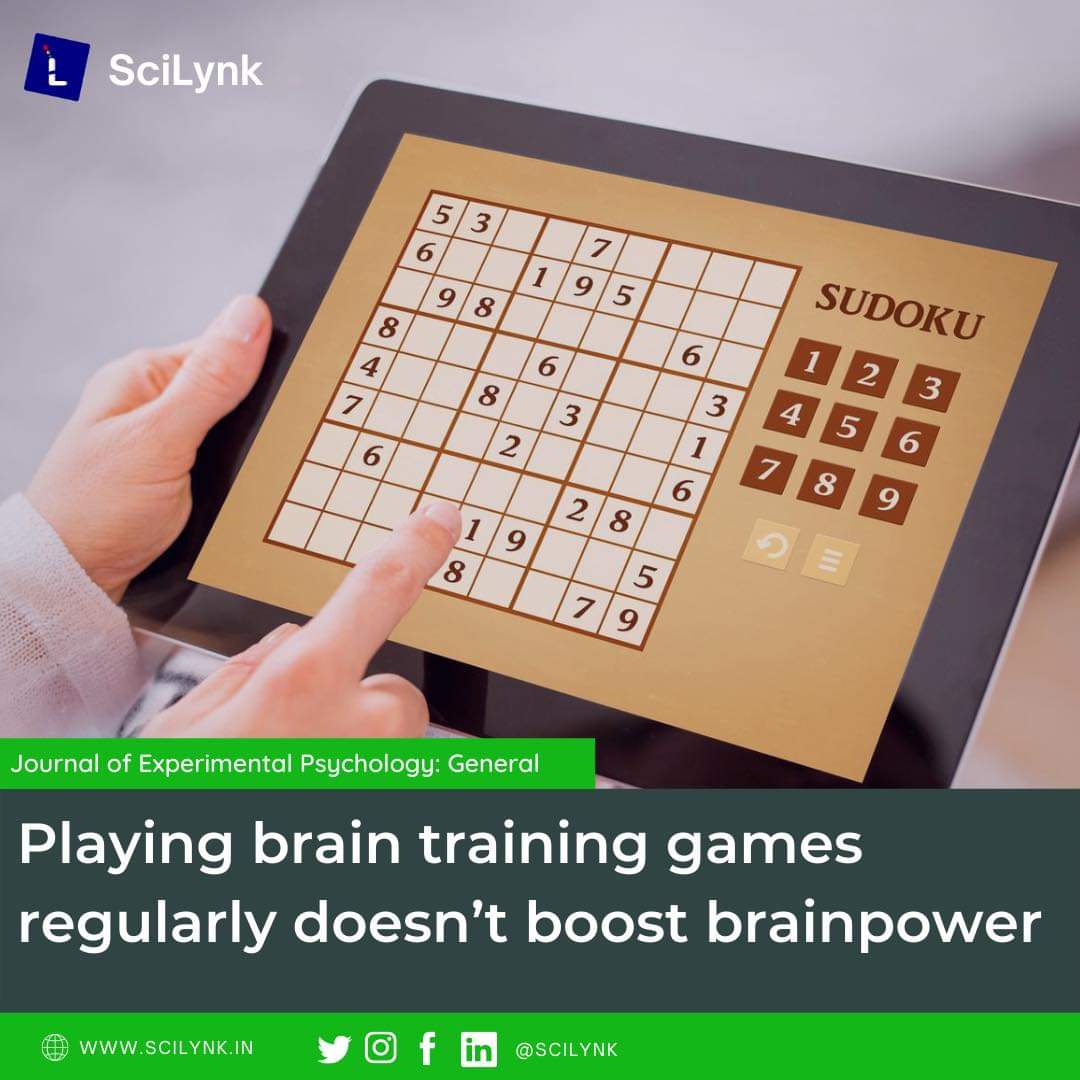 SciLynk's tweet image. While the study doesn’t show why brain trainers aren’t seeing benefits, it does show there is no link between the amount of time spent with the brain training programs and cognition.

#SciLynk
#curiously_exploring_science
#science #Biology #gamer #Training