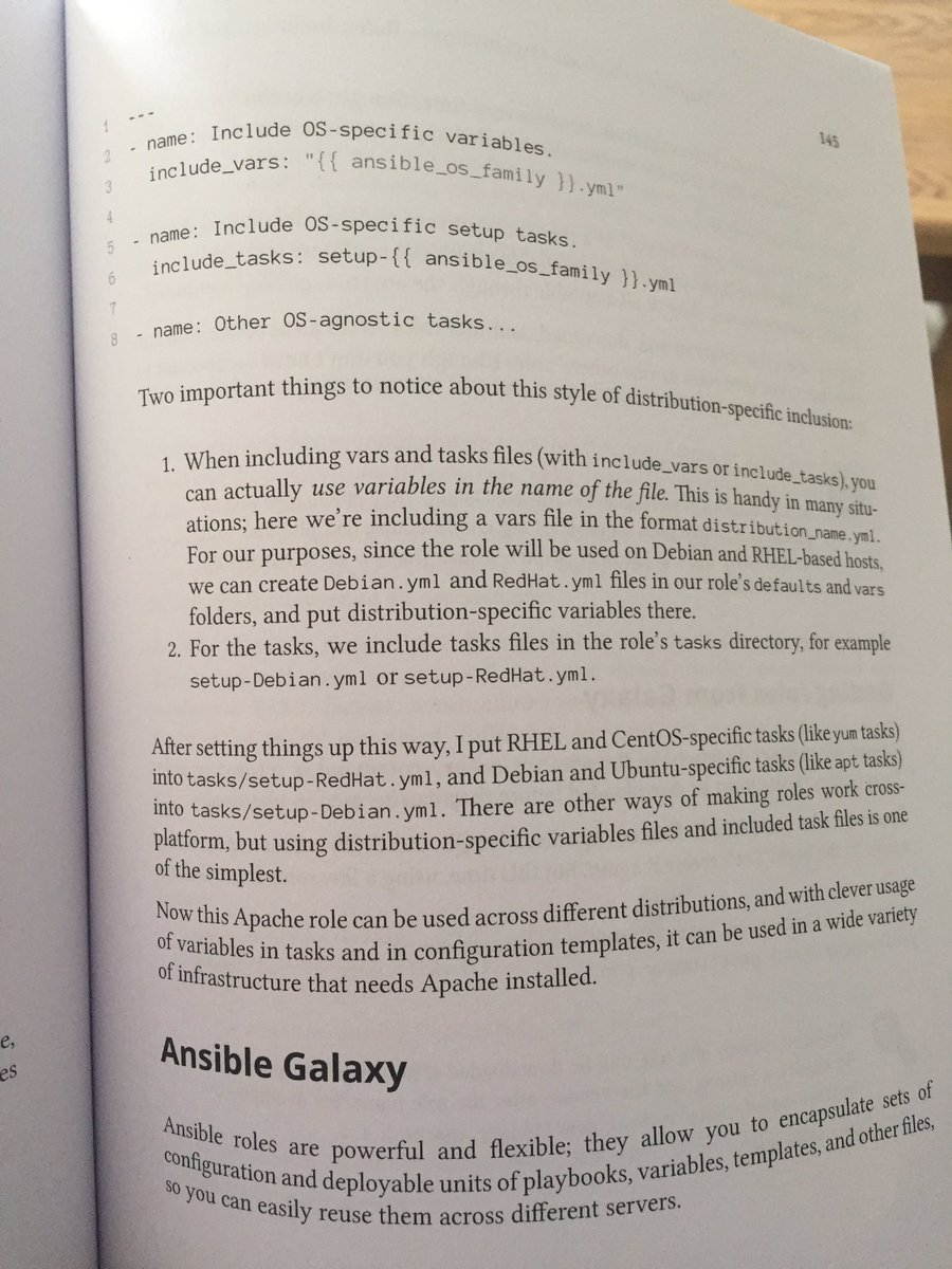 sadaghdar's tweet photo. @geerlingguy Hi Jeff, when we run the playbook in this page, how does the OS family &amp; var gets populated? Also, does it not go against the concept of roles? We dont call the role here we include vars and tasks. https://t.co/9QR0OdQmAc