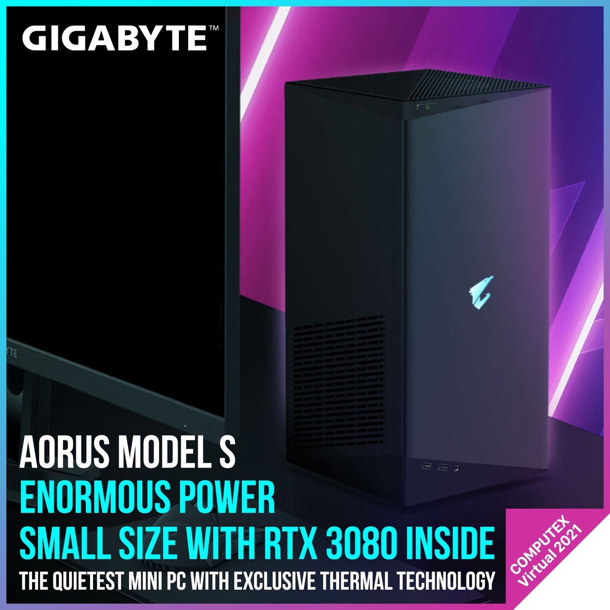 AORUS_ME's tweet photo. تعرف على جديدنا بكمبيوتكس 2021، ميني بي سي مزود ببطاقة الجرافيك NVIDIA® GeForce® RTX 3080!
See more >>> https://t.co/JeNHxBi4P4
وشاهد الجولة الافتراضية من هنا:
>>> https://t.co/LJPnmCPwIg
#AORUS #gamers #AORUSModels #desktoppc #GIGABYTE #TeamUpFightOn #gaminglife https://t.co/AdInveScS1