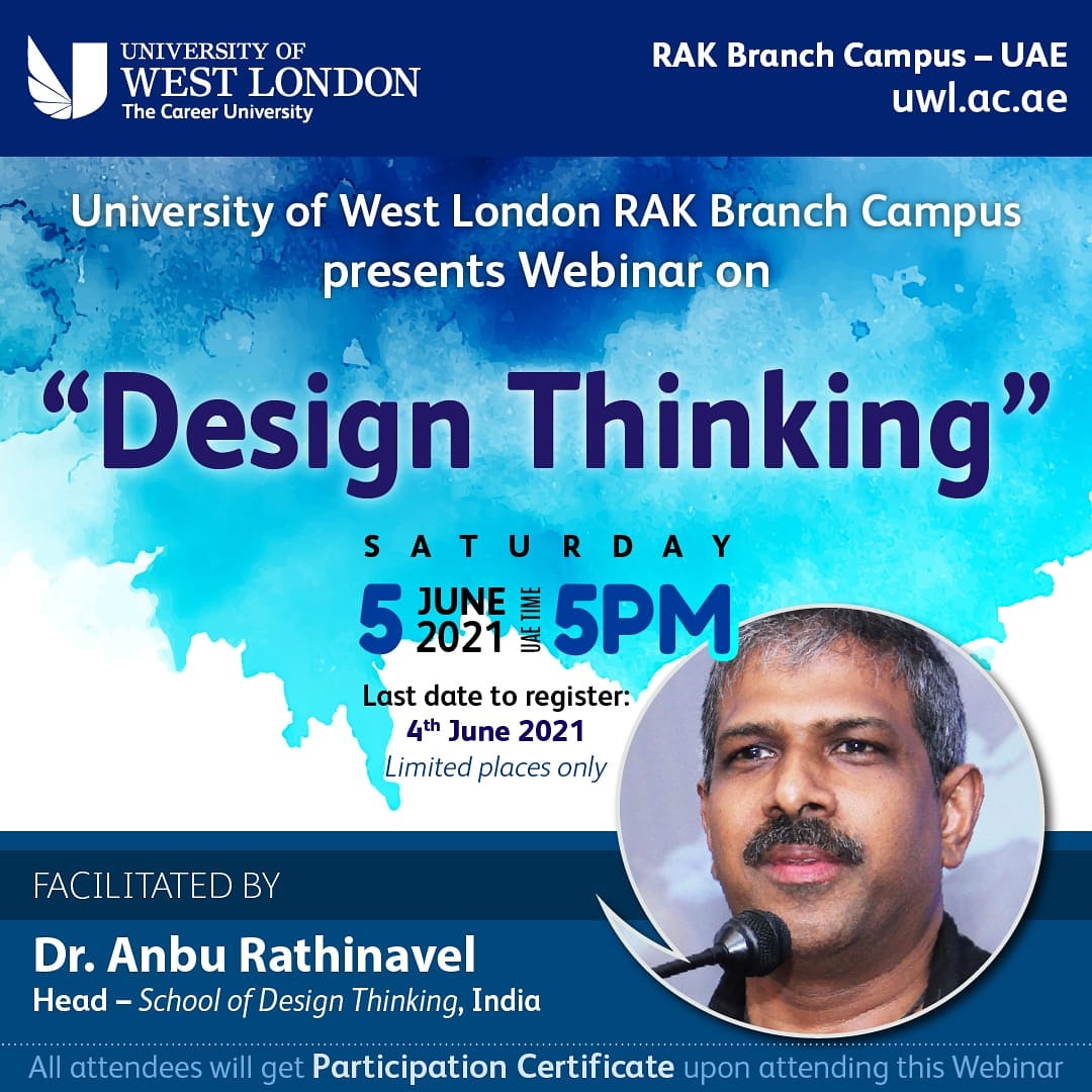 uwlrak's tweet photo. Attend free webinar on "Design Thinking"

Click here to register➡️ https://t.co/7crUdH1E3M or visit ➡️https://t.co/Yg8eykDN1y 

#universityofwestlondon #careeruniversity #webinar https://t.co/ydKfpp1zJO