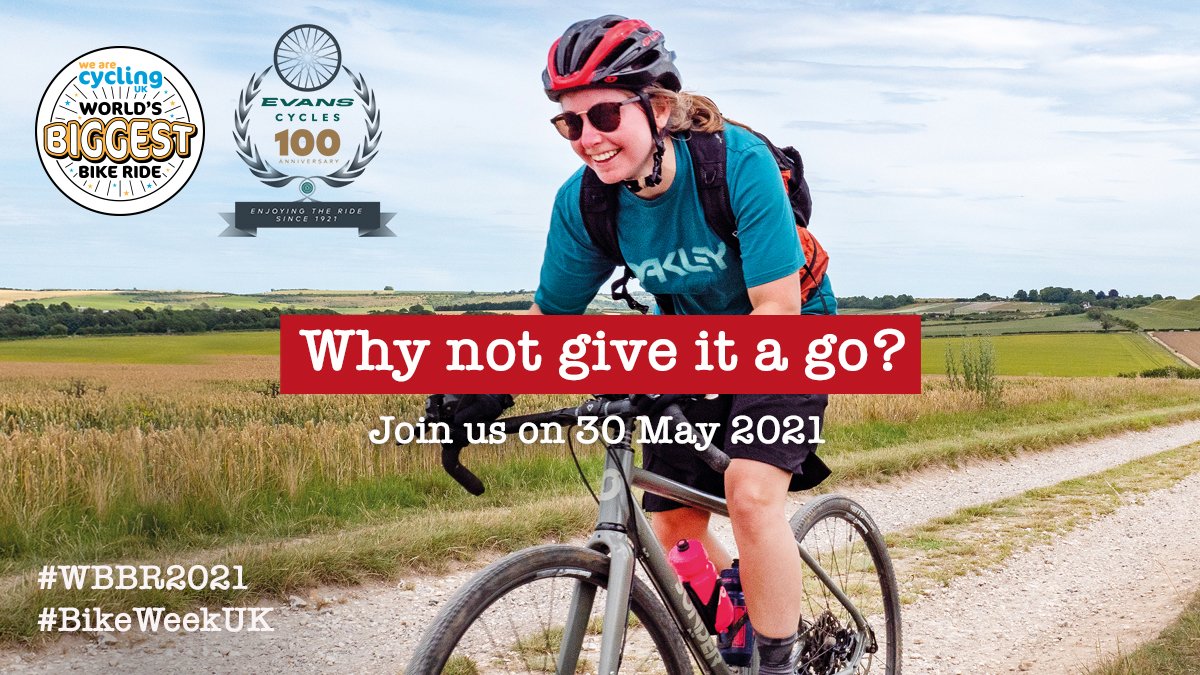 🚲 Today is the World's Biggest Bike Ride! 🚲

Simply go cycling for the chance to #WIN great prizes from <a href="/BerylBikes/">Beryl</a>, <a href="/rapha/">Rapha</a>, <a href="/nextbikeUK/">nextbike by TIER UK</a>, <a href="/komoot/">komoot</a> and <a href="/EvansCycles/">Evans Cycles</a>.

🎉 View Bike Week giveaways &amp; offers: bit.ly/bikeweek-win
📱 Log your ride: worldsbiggestbikeride.uk #WBBR2021