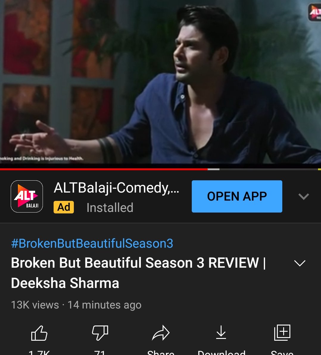 TeamSidharthFC's tweet photo. Review of #BrokenButBeautiful3 by Deeksha Sharma on Filmi India. She has given the show 4/5 star &amp; loved the performance by Sidharth. I was really nervous about this one, but it went well.♥️
https://t.co/4PuwPqw1He
#SidharthShukla https://t.co/vMu68Qd67Z