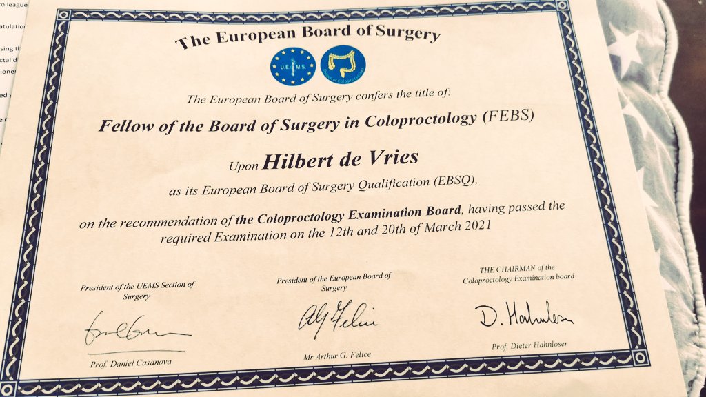 HdeVriesNL's tweet photo. Yesterday I received my EBSQ diploma! #honored 
@ZimNl @EBSQcolo https://t.co/Xt3LpTSWDO