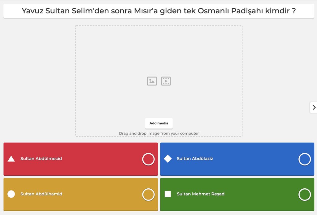 Her hafta atölyemizin sonunda yarışma programı gerçekleştiriyoruz. İşte yarışmamızın sorularından biri karşınızda. Yavuz sultan Selim’den sonra Mısır’a giden tek Osmanlı padişahı kimdir ? gezikitap.com/tarih-atolyesi…