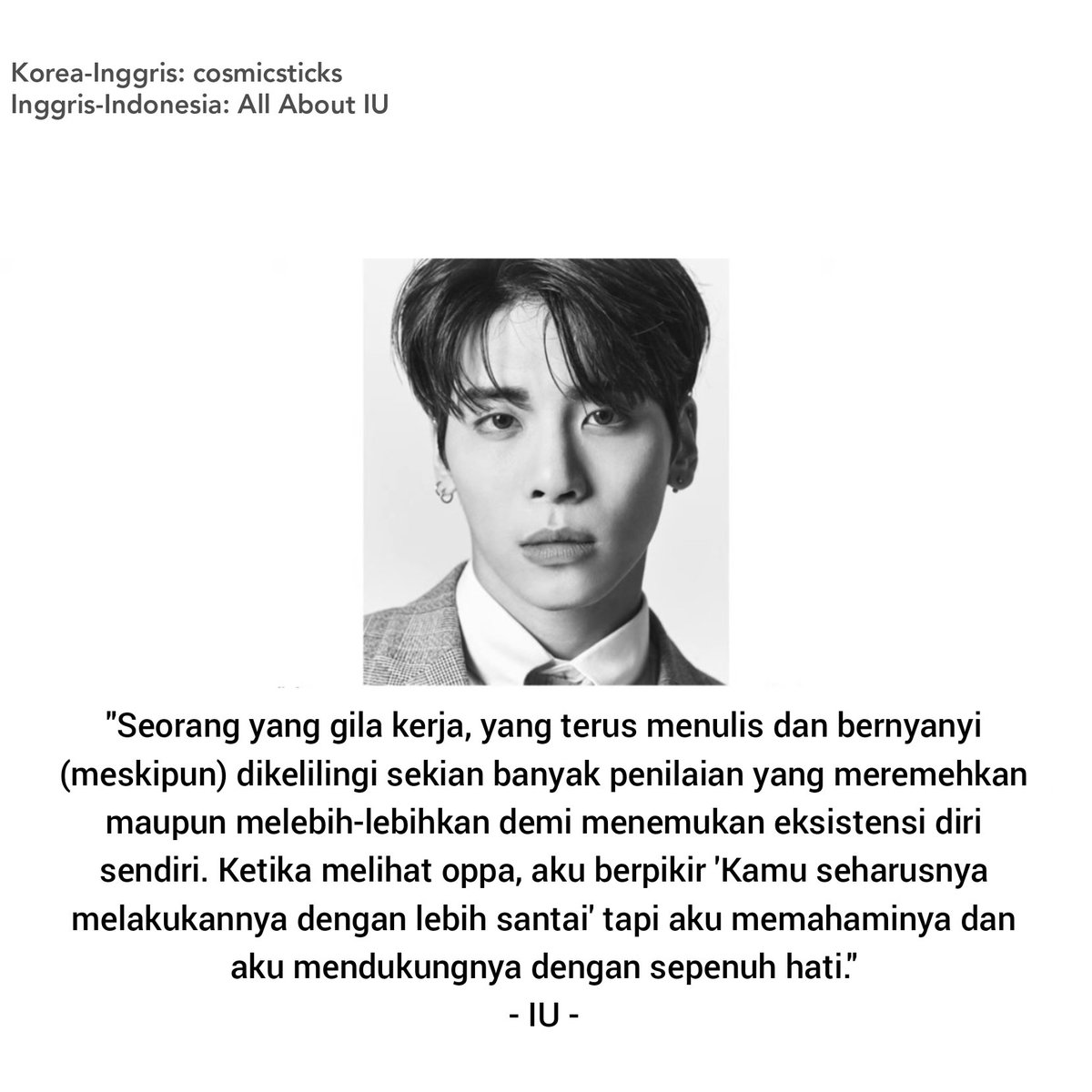 allaboutIU's tweet photo. [TRANS-INDO] 210530
Pesan IU kepada Jonghyun SHINee pada Festival Seni Shiny Foundation yang ke-3

"..... aku memahaminya dan aku mendukungnya dengan sepenuh hati."

#IU #아이유

Korea-Inggris: cosmicsticks https://t.co/cUXQvJwjGL