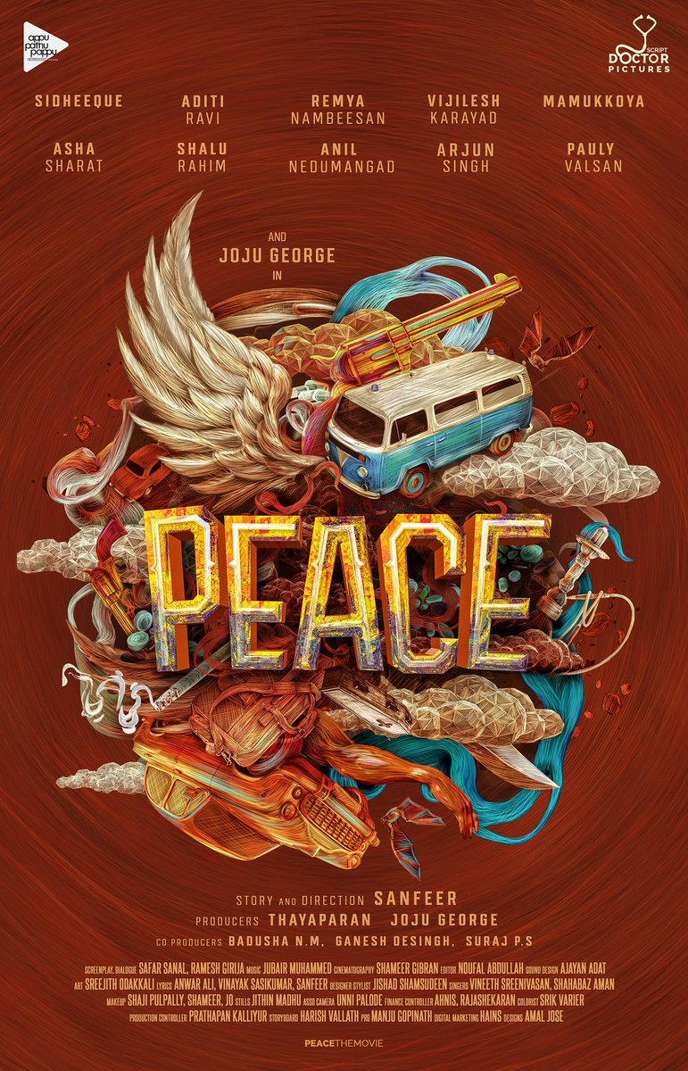 VijaySethuOffl's tweet image. Happy to share #PEACE first look poster. Congrats @ActorJojuGeorge &amp;amp; team.
#peacethemovie
@C_I_N_E_M_A_A @sanfeerk @AditiRavi_ @nambessan_ramya @JubairMuhammed5 @Peacethemovie