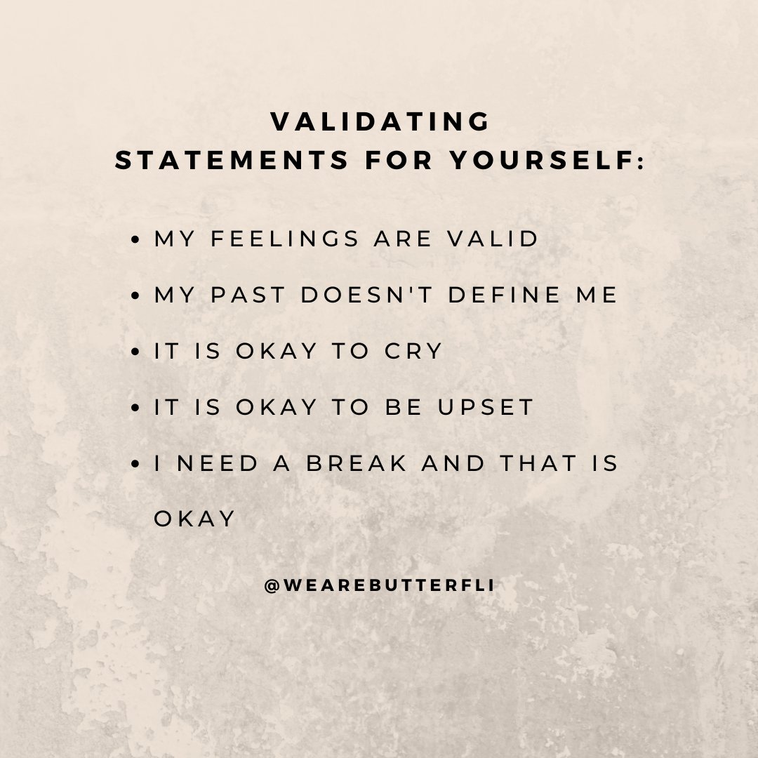 wearebutterfli's tweet photo. Validating our feelings isn’t about making our pain or suffering go away; it’s about learning to be with it, and with ourselves in it, more kindly and lovingly❣️

#WeAreBUTTERFLI #Butterfli #selfcare #growth #selflovecheck https://t.co/uMM79GvLTY