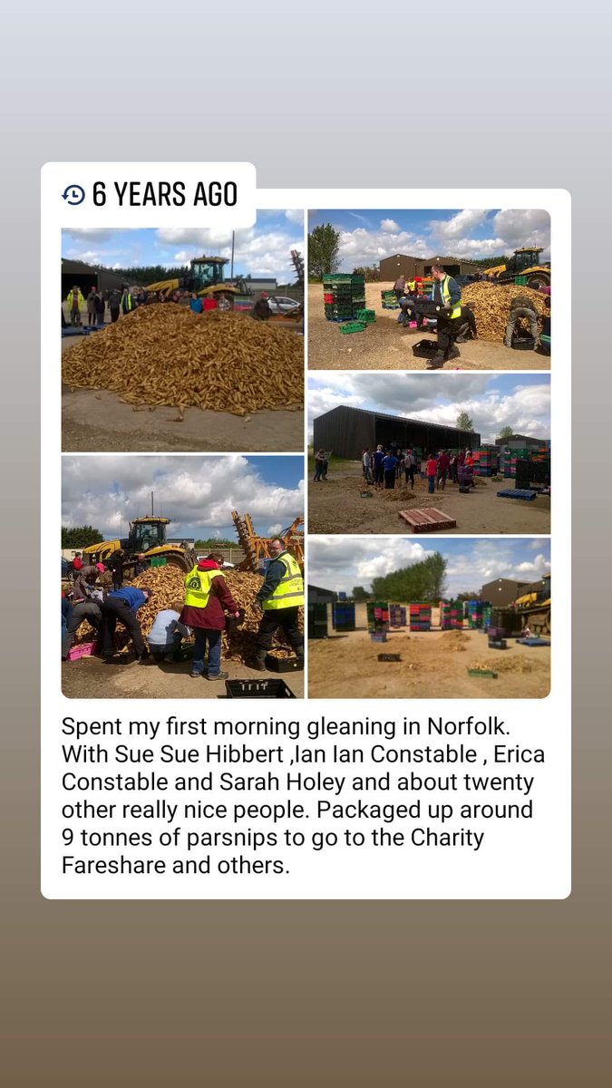 Chrishibbert13's tweet image. Can't believe it was 6 years ago when I first witnessed food waste on this scale. Cancelled orders left 200 tonnes of parsnips without a home. Rescued 8 tonnes. @HughFearnleyW visiting with a film crew rescued a further 8 tonnes. Let us know if you have surplus. @GleaningHub.