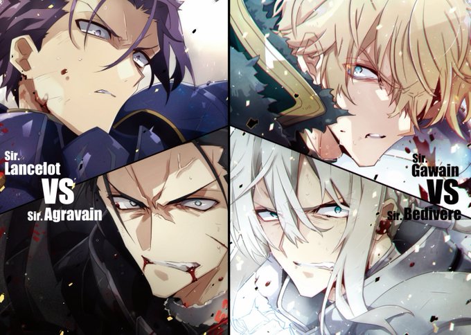 せっかくなので、ランスロット卿VSアグラヴェイン卿戦とガウェイン卿VSベディヴィエール卿戦を並べた。
劇場版キャメロット後編で円卓ガチバトル観て全人類。 https://t.co/cOxQvt9Frv 
