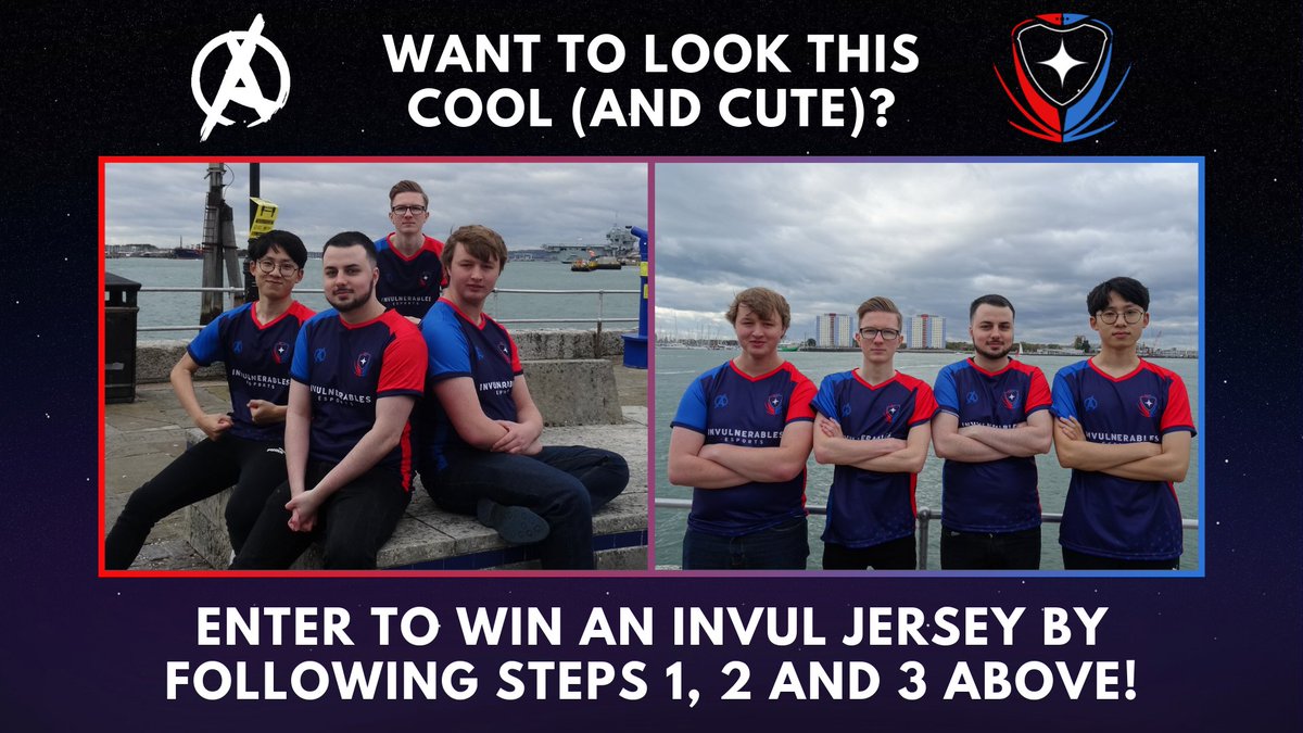 🚨GIVEAWAY🚨

To celebrate our <a href="/Sv_Raketligan/">Svenska Raketligan</a> playoffs run last weekend we have one Invul jersey to give away thanks to our friends at @asylum_gg! 🙌

To enter you must:
1. Follow <a href="/InvulEsports/">Invulnerables Esports</a> &amp; @asylum_gg
2. Like and retweet!
3. Tag a friend who would look good in our jersey 👀