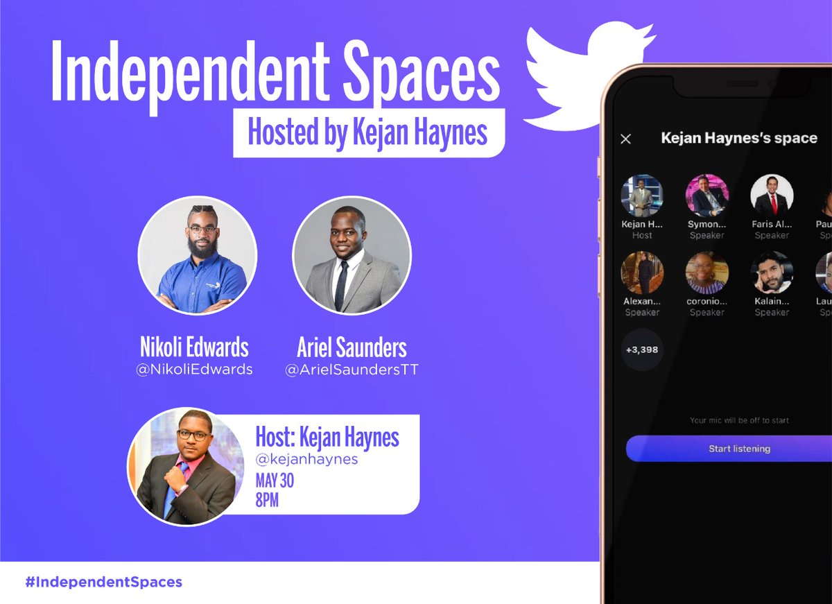 KendalCompany's tweet photo. As citizens become frustrated with gov't and opposition decisions they begin to question whether alternative options exist.
At 8pm we share our experiences and hopes for local politics.
@NikoliEdwards @ArielSaundersTT @KejanHaynes
#IndependentSpaces #TwitterSpace #TriniTwitter https://t.co/pWmECveHNE