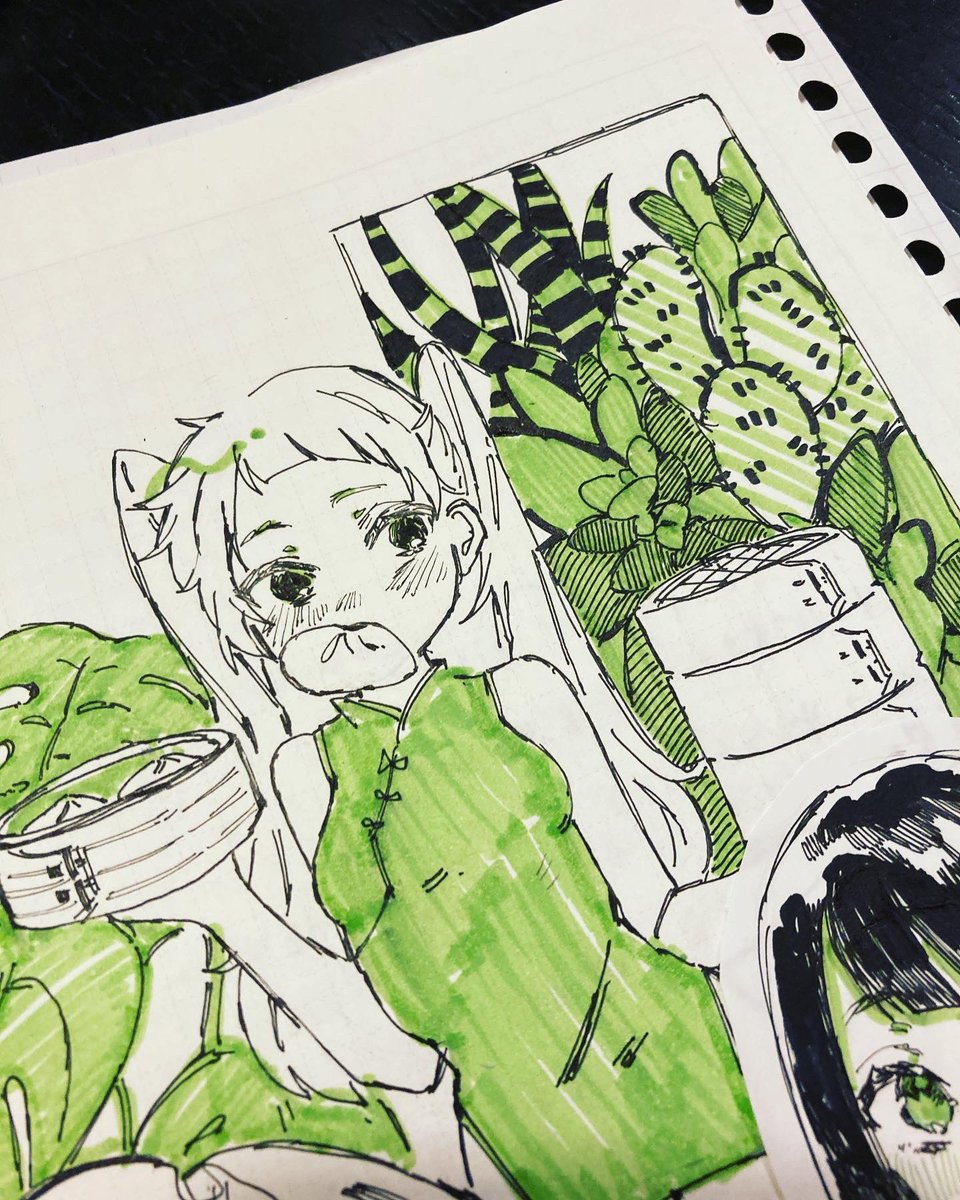 今日は緑色! 