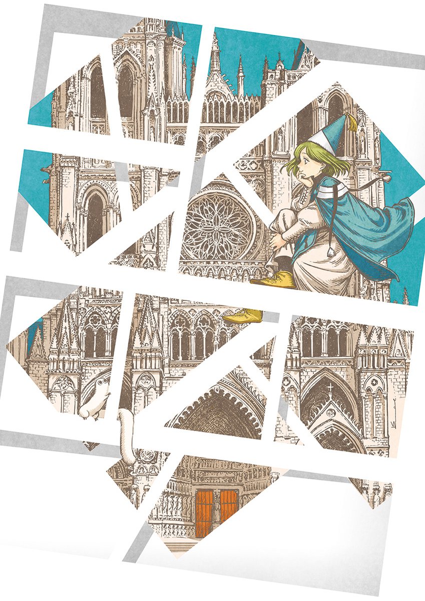 【お知らせ】フランスで行われるアミアン漫画祭@RDVBDAmiensのために、アミアンのノートルダム大聖堂を描かせて頂きました!こちらの絵はポスターとなり、イベントの期間中、街や駅、大聖堂で展示予定だそうです。大聖堂は今年でなんと800周年だそうですよ。すごいなあ…!
 #Δ帽子 #rdvbd2021 