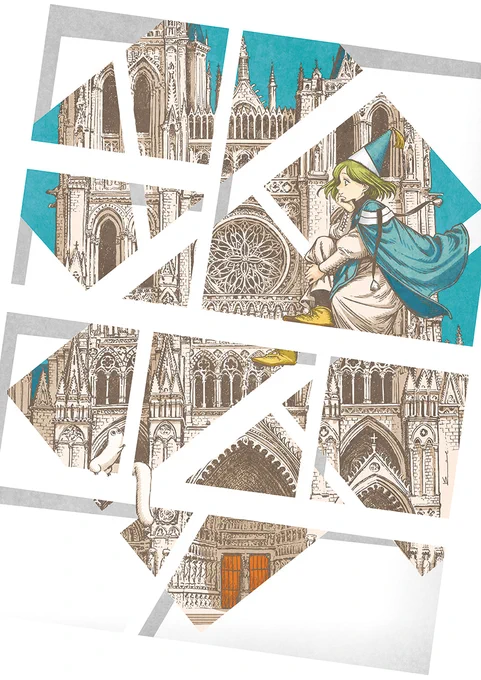 【お知らせ】フランスで行われるアミアン漫画祭のために、アミアンのノートルダム大聖堂を描かせて頂きました!こちらの絵はポスターとなり、イベントの期間中、街や駅、大聖堂で展示予定だそうです。大聖堂は今年でなんと800周年だそうですよ。すごいなあ…! #Δ帽子 #rdvbd2021 