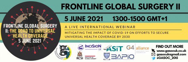GASOC_2015's tweet photo. Discussing the impact of COVID-19 on SAO care &amp; achieving UHC in LMICs - FREE international webinar 

🗓 5th June 
🕰 13:00-15:00
🔗 https://t.co/CVEwY5H3rB

🔈 Speaker announcements soon! 

@InciSioNUK @RCSI_GlobalSurg @theG4Alliance @ASiTofficial @BAPIOUK https://t.co/fwzHdUh9kq