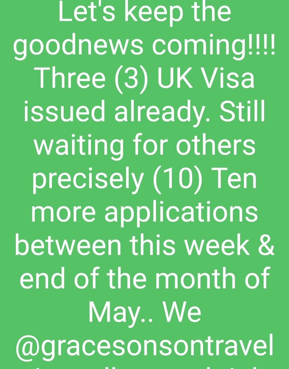 GracesonTravels's tweet photo. Keep the goodnews coming guy! @GracesonTravels appreciate you for informing us of the outcome of your application.... https://t.co/GesVxwRFpB