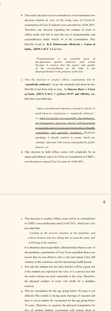 NidhiTanejaa's tweet photo. #Class12Exams - Advocate @advocate_tanvi assists 521 students in moving an intervention application before the Supreme Court elaborating reasons as to why physical conduct of exams will have a cascading effect on health and safety of students. #boardexams2021 https://t.co/iWUzenSsJt