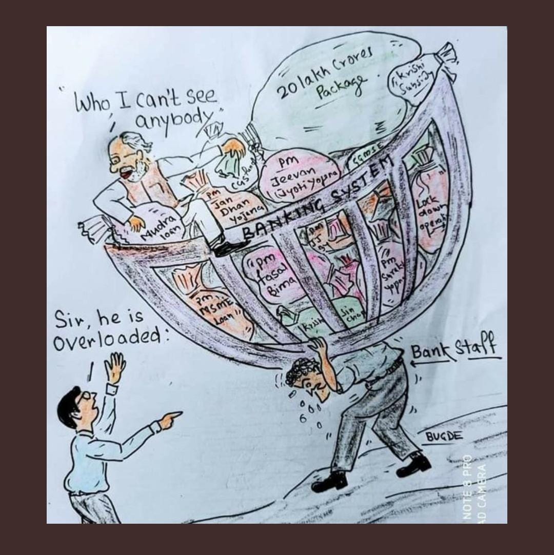 Beimaanankit's tweet photo. After doctors bankers are the most affected community in this pandemic laying their lives for the nation. Irony is Govt is busy in selling them to corporates.
#StopSellingPSBs
#StopPrivatizingIndia
#Corporatepuppetgovt https://t.co/EOeKuUO35e
