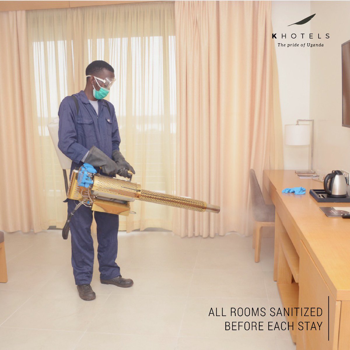 khotelsug's tweet photo. Safety of our guests is the #1 priority for us. Enjoy your stay stress free only at K Hotels in #Entebbe
#KHotels #Uganda #hotel https://t.co/Dr6BoK4iND