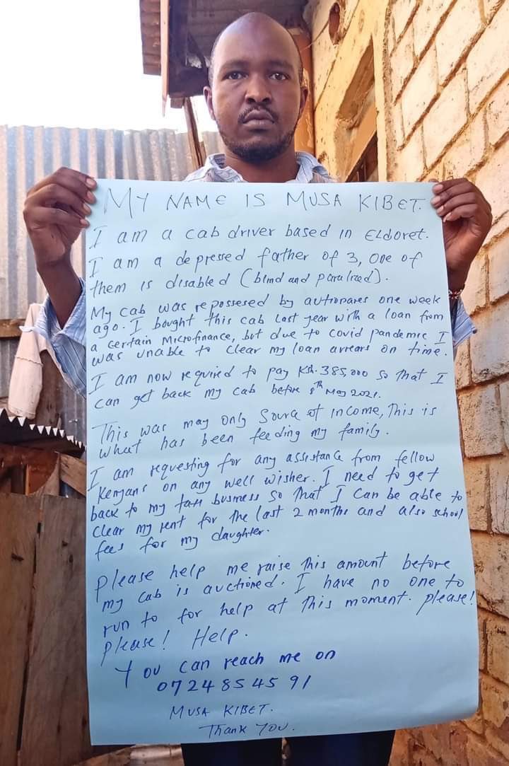 Please RETWEET for Musa Kibet from Eldoret. You don't have to be a Sonko to make a difference. Let's start. Make a difference. now!