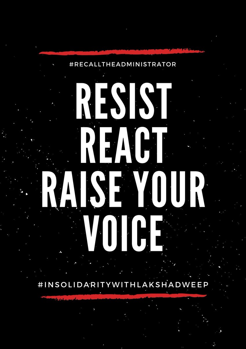 ShareedhaA's tweet photo. Stop imposing the draconian laws aimed to make the lives of islanders miserable in the name of development.
#SaveLakshadweep
#RevokeLDAR
#Recalltheadministrator
#InSolidaritywithLakshadweep https://t.co/bCZJqd7rmF