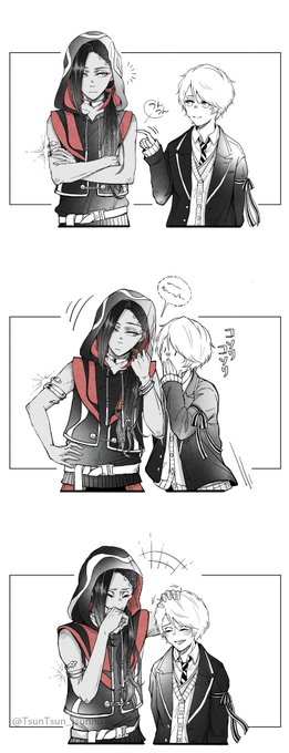 -内緒話(ジャミ監/🐍🌸)

※顔あり監督生♀
※捏造モブくん

 #twstプラス
 #twst_NL 