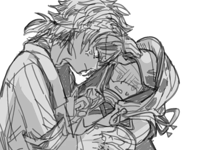 アクナイの推しを描こうとしていました。棘博?わからないわからないわからない………🤷💫
描いた自分でしかわからないシチュですが、とりあえず棘さんが博さんの顔(表情)を見るためにガッって被り物?をひっぺがしてる感じのを。伝わったら嬉しいです。🤦 