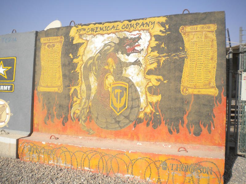 #50thChemicalCompany t-wall #art, #CampBucca, #Iraq, 2010. #Privatization in a #warzone. Read more in 