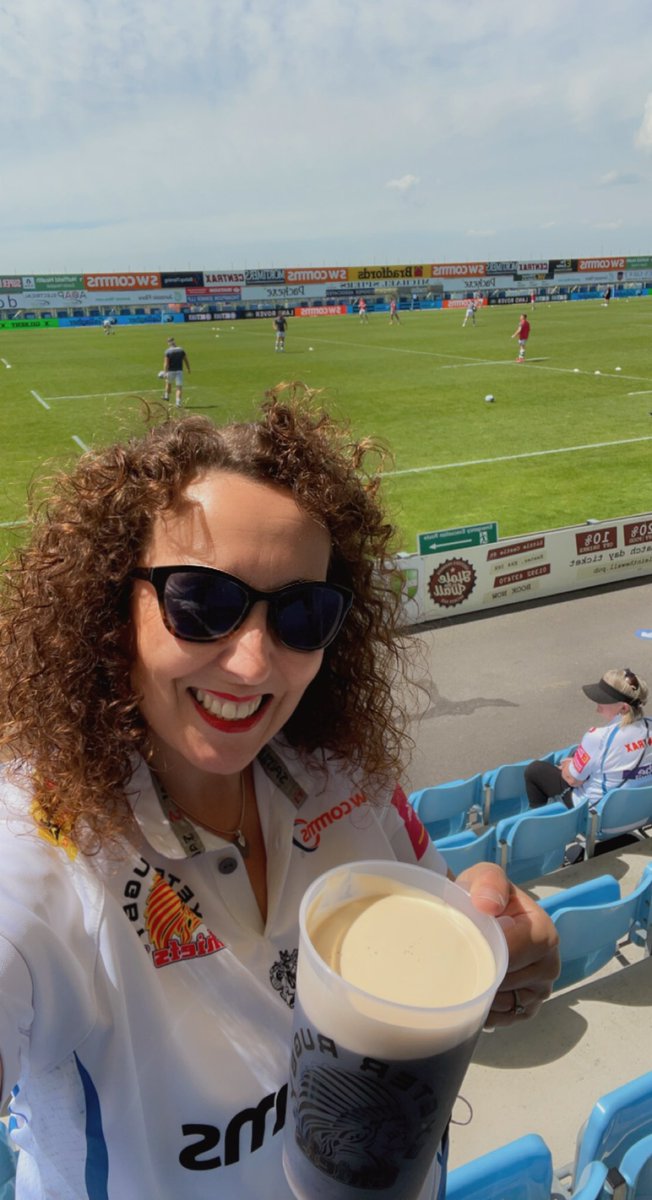 So happy to be enjoying a taste of normality! A Guinness, in the sun, back at <a href="/SandyParkExeter/">Sandy Park Exeter</a> to cheer on my boys <a href="/ExeterChiefs/">Exeter Chiefs</a> #coyc