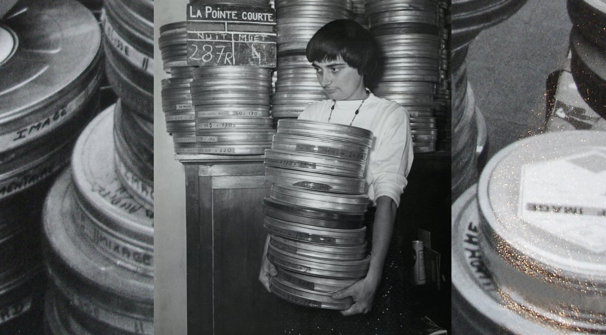 Criterion's tweet photo. On Agnès Varda's birthday, we're spending the day celebrating the fiercely independent, restlessly curious visionary whose work was at once personal and passionately committed to the world around her. 💜 🌊 🎞️ 📹 🌻 https://t.co/QJ3nZ2Hmsl
