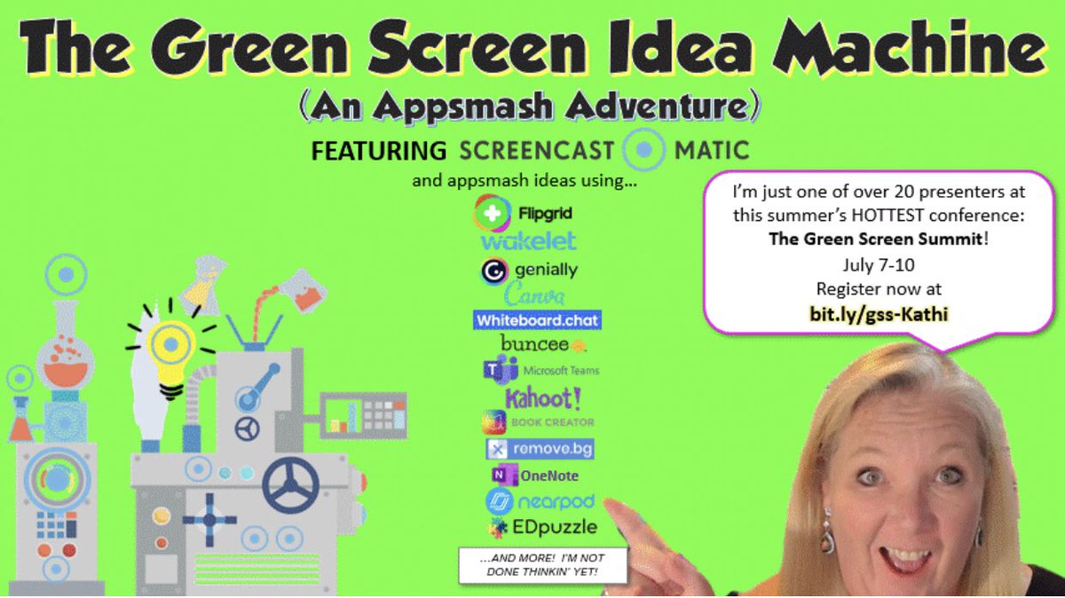 kerszi's tweet photo. Hey everybody! 👋

It’s the inaugural GREEN SCREEN SUMMIT July 7-10!🔥 #GreenScreen4EDU 

🟩3 days!
🟩Over 20 presenters!
🟩Crazy creativity!
🟩Lotsa learnin’!
🟩Beginner to advanced!
🟩L👀K at all the #edtech appsmashes I'll show!
🟩Register👉https://t.co/QjtgBR136c https://t.co/7kfANK3rBS