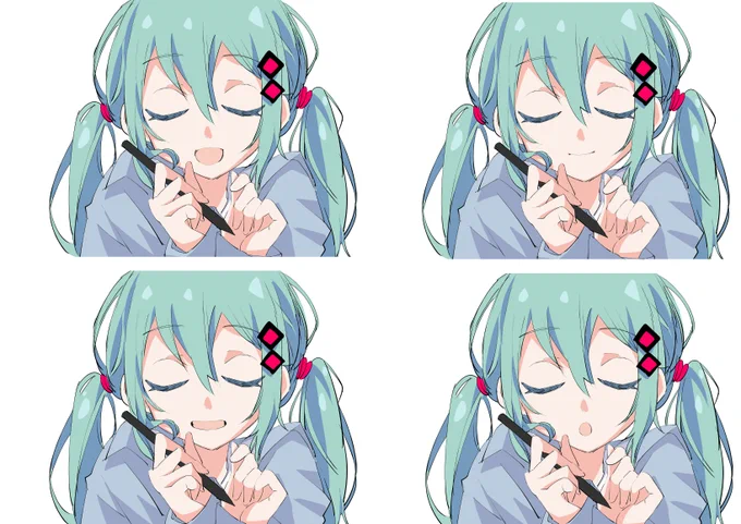 アップめで歌詞の口ずさむの足してみたいなって思って差分をにょきにょきかいてみたり。

#mv用絵ミク 