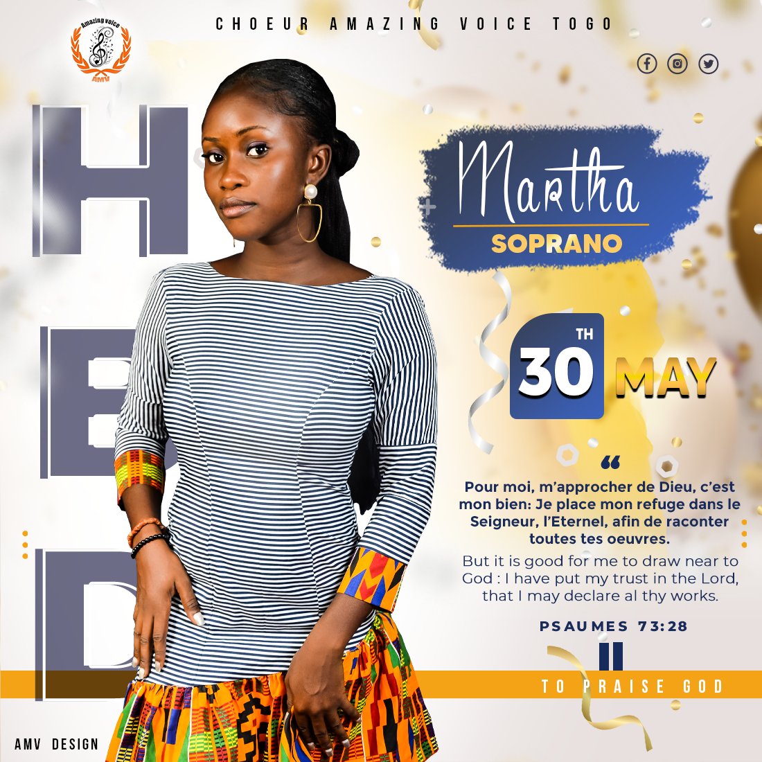 AMV_togo's tweet photo. En ce jour si spécial chère #Martha, le chœur AMAZING VOICE TOGO tient à te souhaiter un heureux jour de naissance et que ta voix continue de servir le seigneur, nous t'aimons❤️

 #JoyeuxAnniversaireMartha
 #AmazingVoiceTogo
 #ToPraiseGod🙏🏿 https://t.co/6fyhL53enz