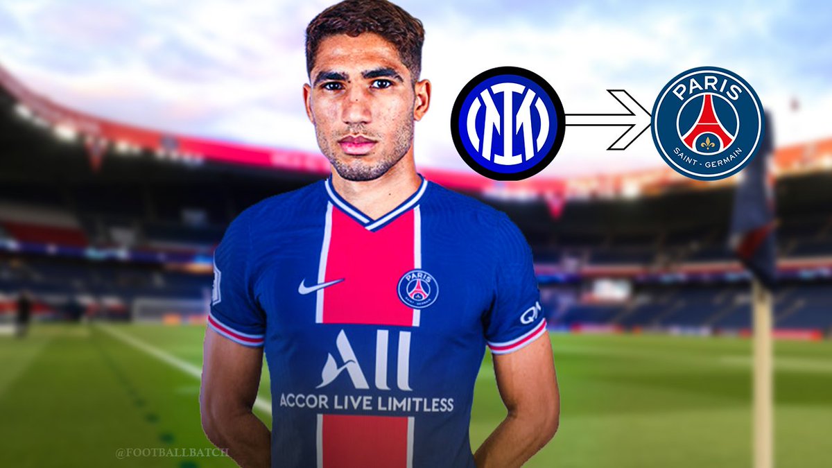 footballbatch's tweet photo. ❗️RUMOUR❗️
Achraf Hakimi -> Paris Saint-Germain 

#football #TransferNews #Transfers https://t.co/vfIHUt3Yyi