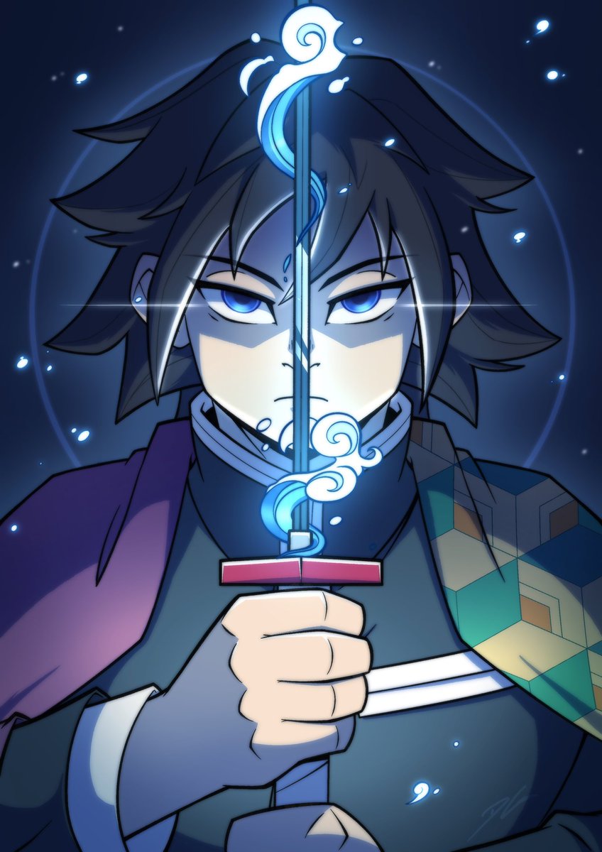 A bit of Giyu fan art to keep Rengoku company.

#DemonSlayer #Giyu #fanart