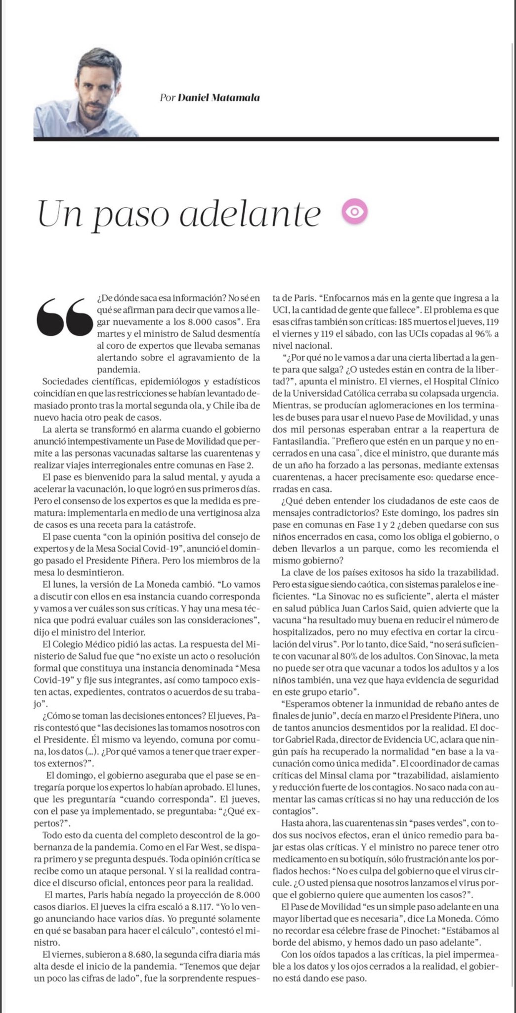 Daniel Matamala A Twitter Un Paso Adelante La Columna De Hoy